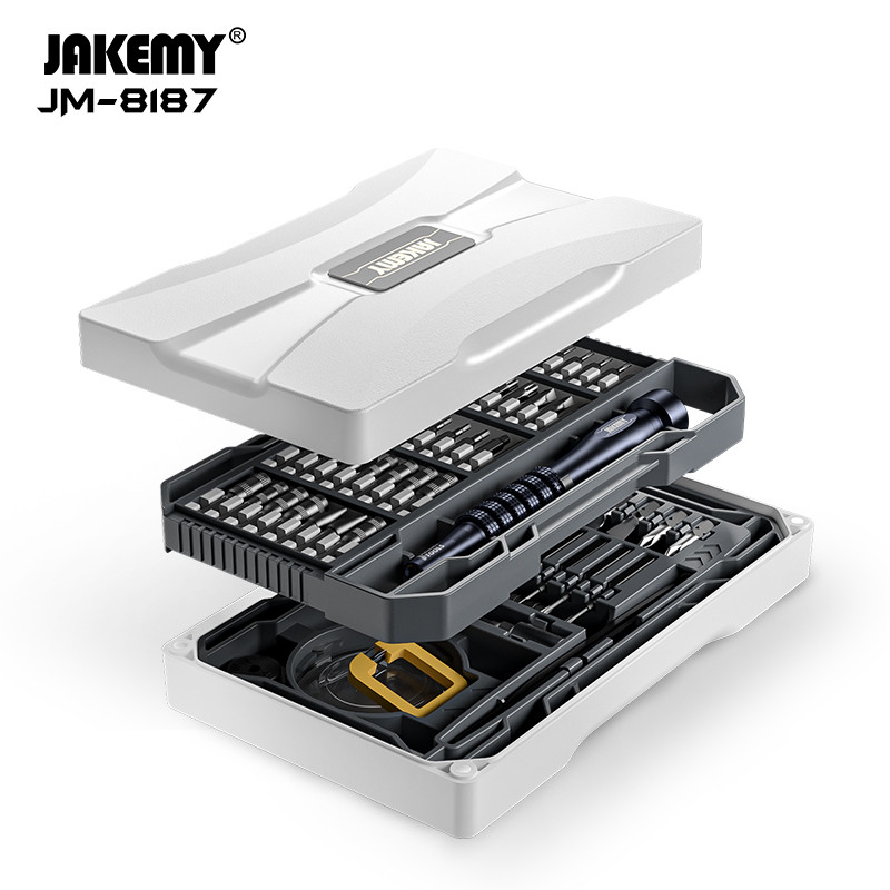 JAKEMY JM-8187 Precision ไขควงชุดอลูมิเนียมแม่เหล็ก CR-V Bits สําหรับโทรศัพท์มือถือแท็บเล็ต PC ซ่อมเครื่องมือ
