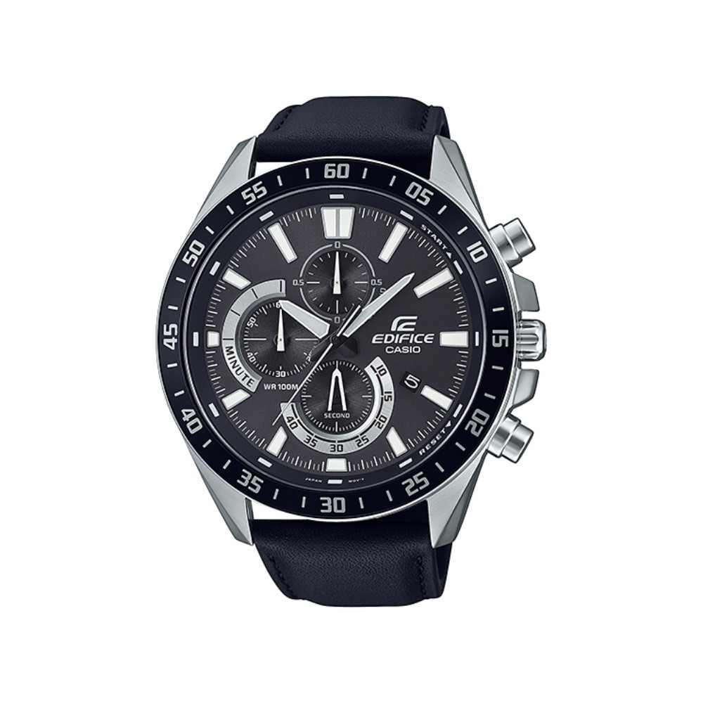 CASIO นาฬิกาข้อมือผู้ชาย EDIFICE รุ่น EFV-620L-1AVUDF สายหนัง สีดำ