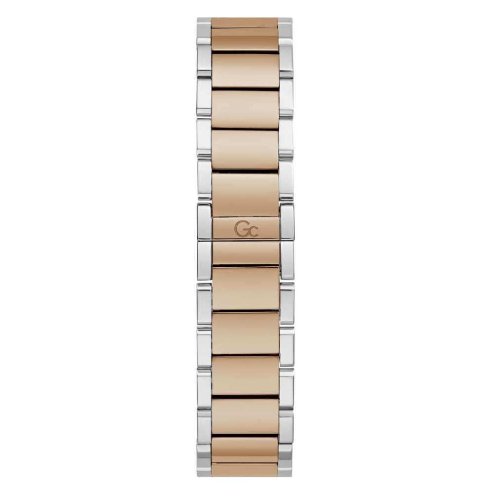GUESS GC นาฬิกาข้อมือผู้หญิง รุ่น Coussin Sleek Lady Z25001L1MF สีเงิน / โรสโกลด์
