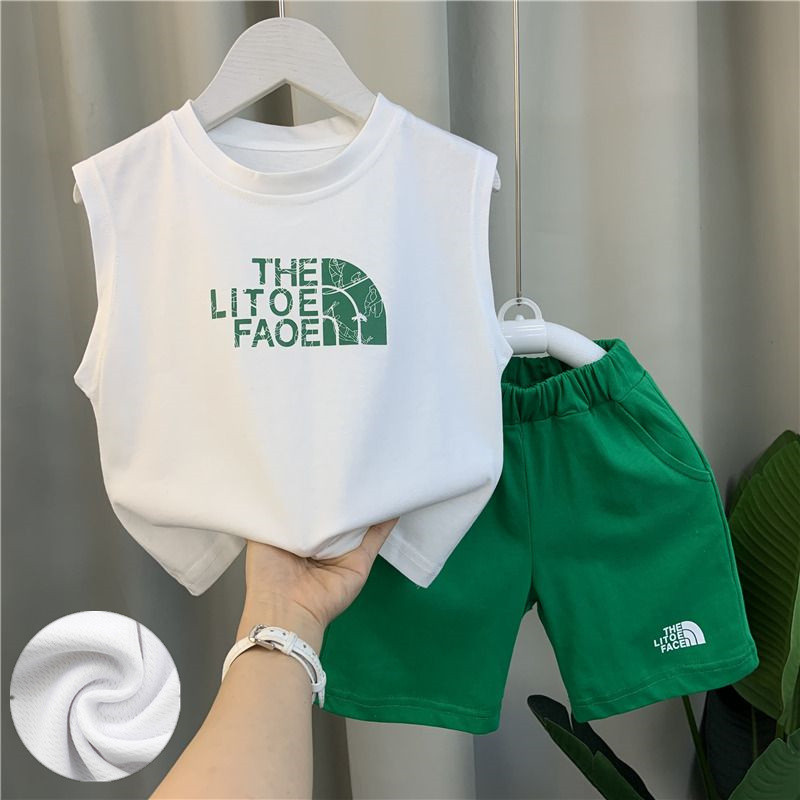 [1996 ทําซ้ํา] 2024 เด็กชายเสื้อผ้าแห้งเร็วชุดกีฬาฤดูร้อนเด็กแขนกุดเด็กชายฤดูร้อนแฟชั่นกางเกงขาสั้นช