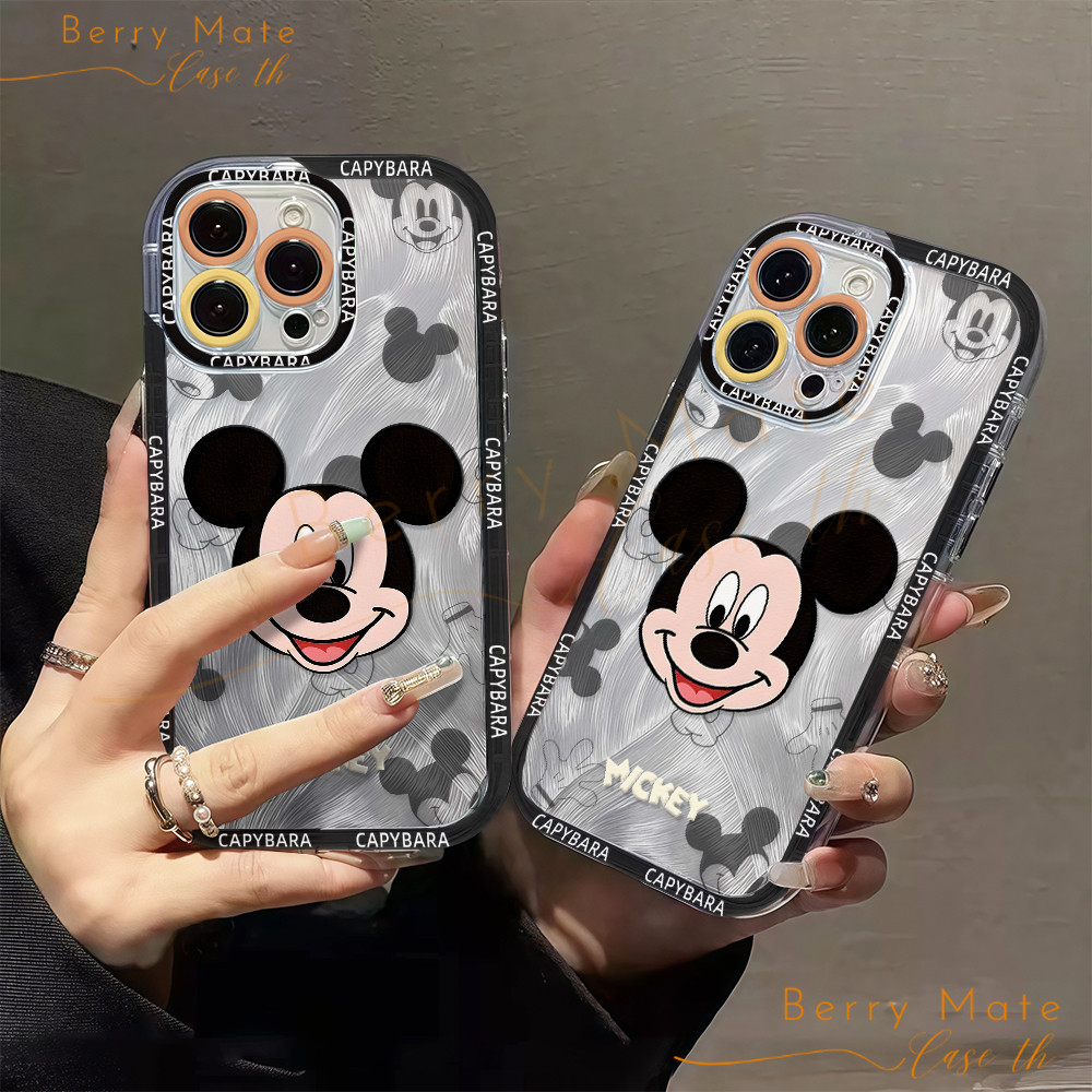 ส่งจากไทย เคสมือถือ หนูดำมกแฟขั่น เคสแบบขอบกลมFor IPhone12 13 16 14 15 11 Pro PROMAX XS XR XSMAX เรืองแสง ป้องกัน – โปรปัง