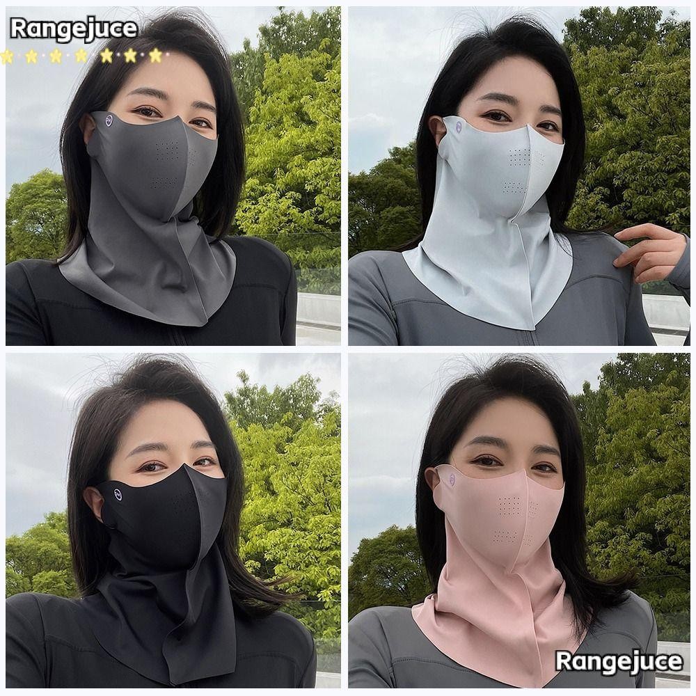 RANGEJUCE Sun Protection , UPF50+ Breathable Anti-UV Neck Scarf, แฟชั่นกันฝุ่นผ้าไหมน้ําแข็งบังแดด Face Outdoor