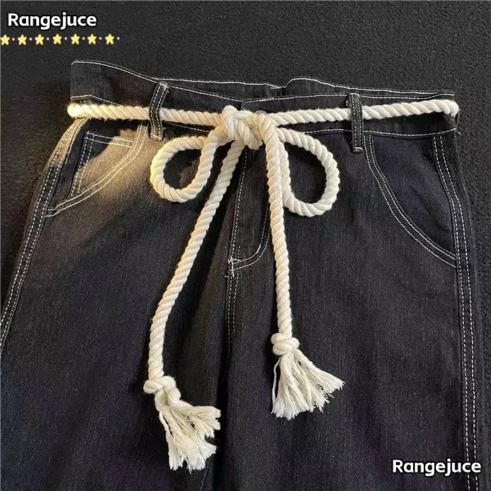 เข็มขัดเชือกหนา RANGEJUCE, เข็มขัดผูกอเนกประสงค์สไตล์อิน, เข็มขัดคาดเอววินเทจดีไซน์หรูหรา