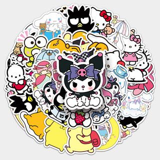 สติ๊กเกอร์ Sanrio สุดน่ารัก 51 ชิ้น ลาย Kitty Kuromi Cinnamoroll Melody สำหรับเด็ก DIY ฟิล์มใส กันน้ำ สติ๊กเกอร์ติดกระเป