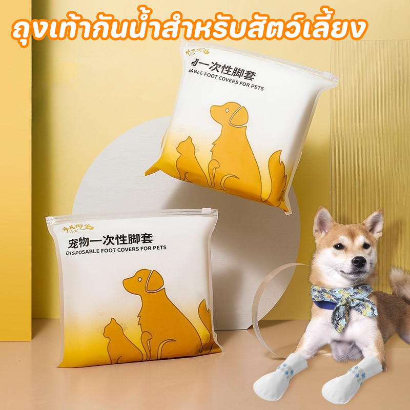ถุงเท้าหมา สุนัขสัตว์เลี้ยง รองเท้าที่ใช้แล้วทิ้ง รองเท้า ถุงเท้าลูกสุนัข ถุงเท้า กันน้ํา S-L