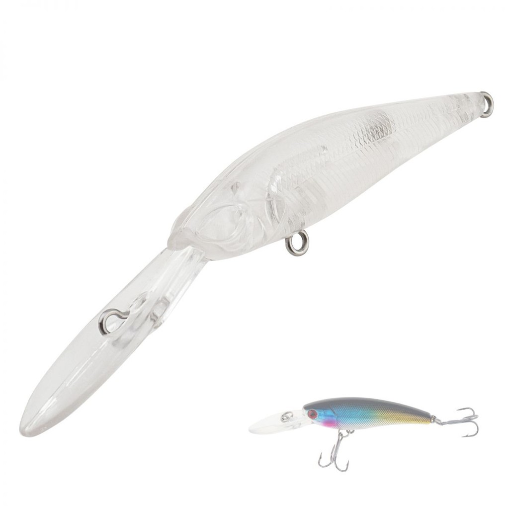 1 ชิ้น / 3 ชิ้นน้ําด้านบน Unpainted ขนาดใหญ่ Bill Minnow ตกปลา Blank Lure 9.4 ซม. 5.4 กรัมลอย DIY Crankbait สําหรับเบสปลาดุกแมนดารินปลา