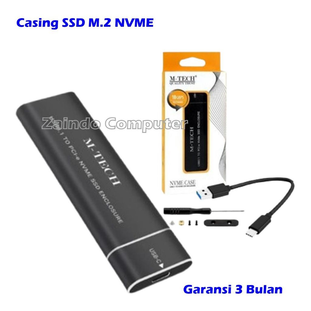 CASE SSD ENSURE CASING SSD M2 NVME M-TECH USB 3.1 TO M.2 NVME M-TECH CASING SSD M.2 NVME USB3.1 ENCL