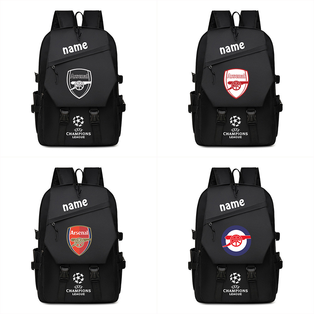 Haoyuan ชื่อฟรี Arsenal กระเป๋าเป้สะพายหลังกันน้ําผู้หญิงเด็กผู้หญิงกระเป๋าเด็กชายน่ารักไนลอนกระเป๋า