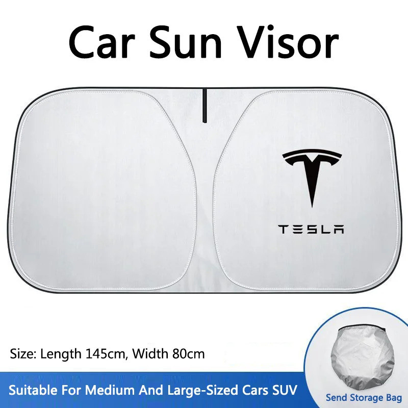 รถพับกระจกบังแดด Sun Window Protector สําหรับ Tesla 3/S/X/Y/Cybertruck/Roadster
