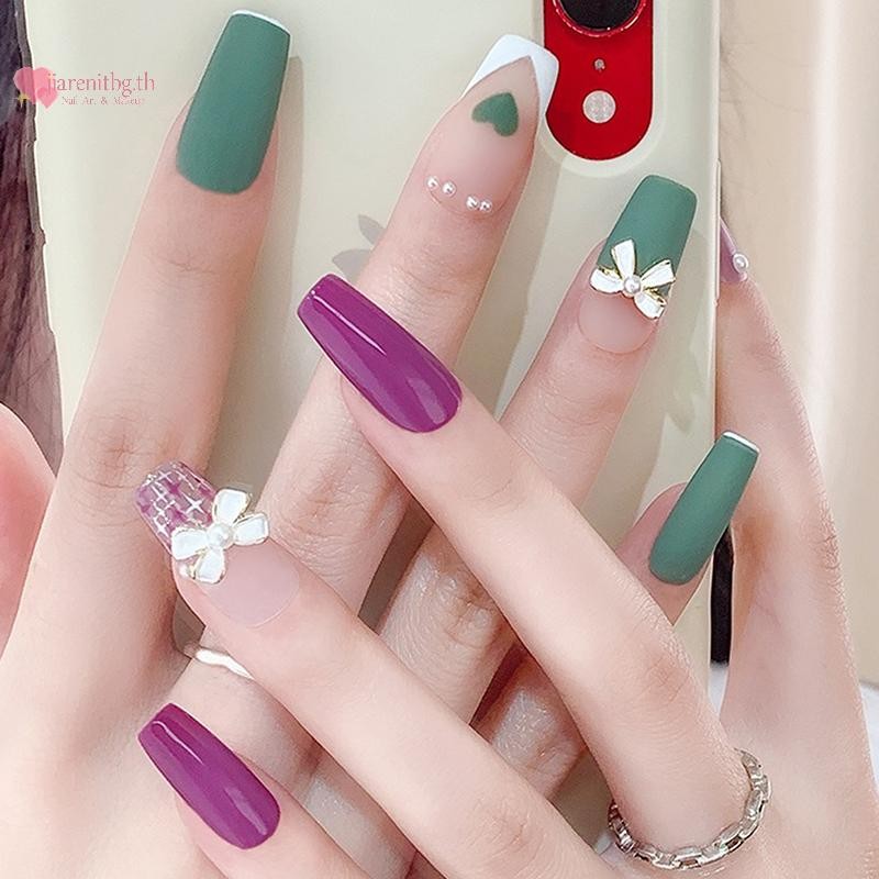 RENBG 10PCS Vintage Simple Bow Tie Charms คลาสสิกสีดําสีขาวมุกฝัง Bowknot โลหะผสมเล็บ Rhinestone ตกแต่งเล็บ Salon TH - รูปที่ 7