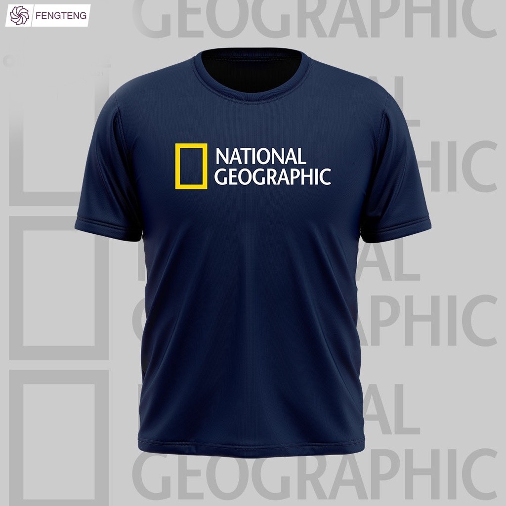 045 เสื้อยืด National Geographic Baju National Geographic (เสื้อยืดไมโครไฟเบอร์) เสื้อยืดกลางแจ้งและ