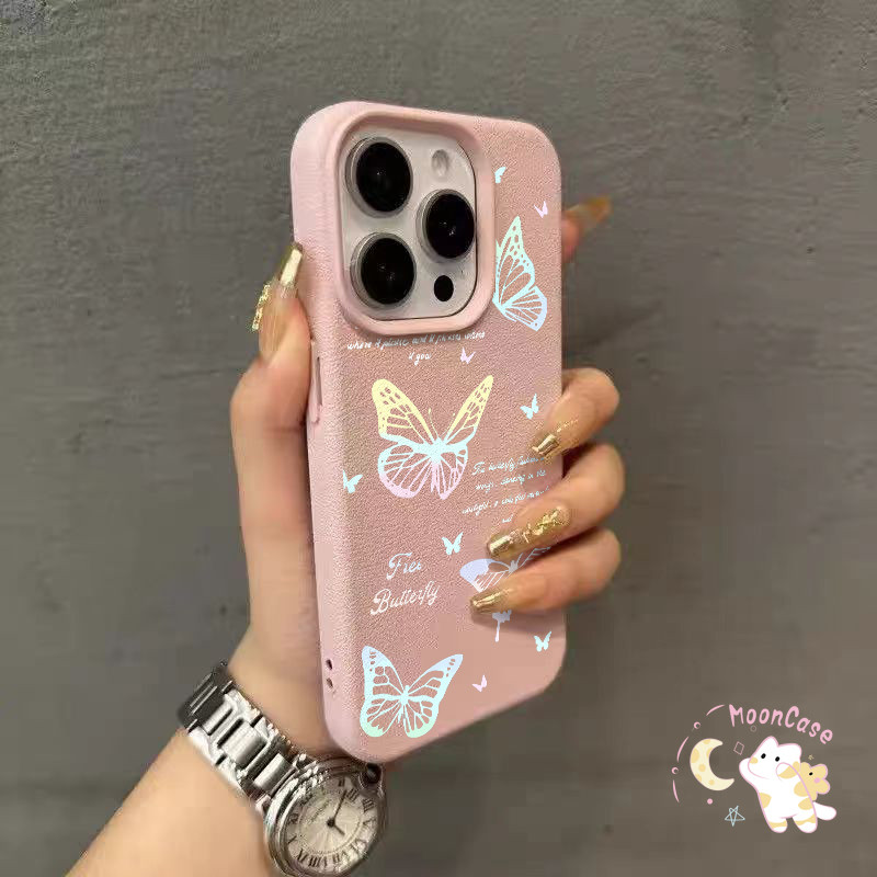 น่ารัก ผีเสื้อ เคสไอโฟน11 สำหรับ IPhone 12 16 11 15 13 14 Pro Max XR XS X 8Plus 7Plus Max 7 8 Plus SE เรียบง่าย เคส