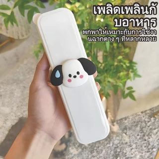 ชุดช้อนส้อมเด็ก สแตนเลส 3 ชิ้น ลายการ์ตูนน่ารัก พร้อมกล่องพกพา กันฝุ่น
