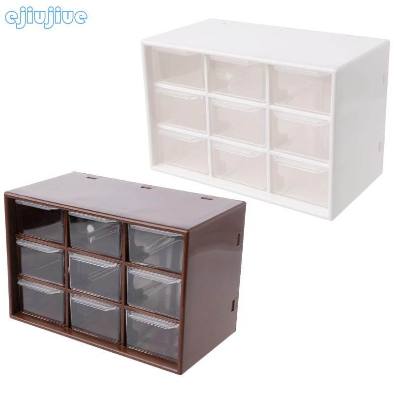 Cc 9 ลิ้นชักตู้เก็บของพลาสติกเดสก์ท็อปกล่องแต่งหน้า Jewellery Organizer