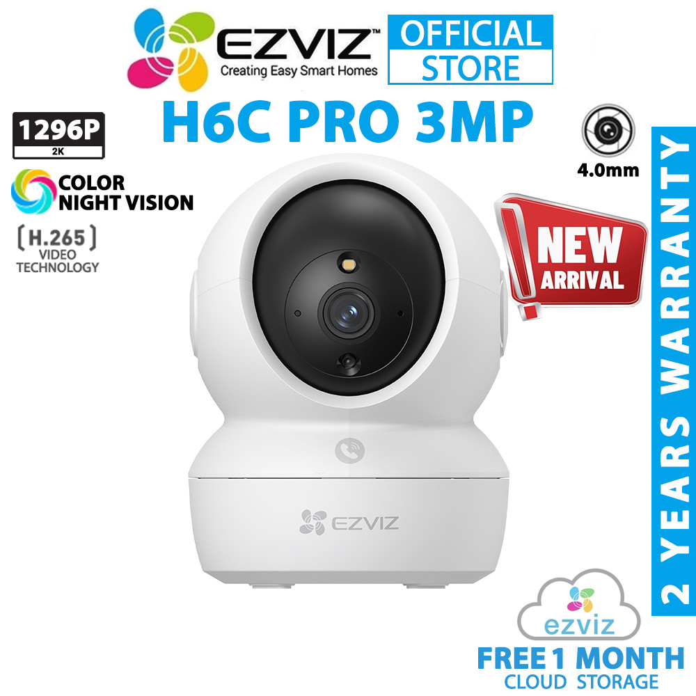 Ezviz H6C Pro 3MP 2K 1296P Pan/Tilt Motion Detection Two Way Talk การติดตามอัตโนมัติ H.265 Security 