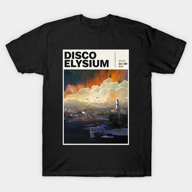 เสื้อยืด Vintage Disco Elysium T-Shirt แท้ Cotton 100% เสื้อกีฬา ดับกลิ่น+ต้านเชื้อ คอกลม  ผ้านุ่ม