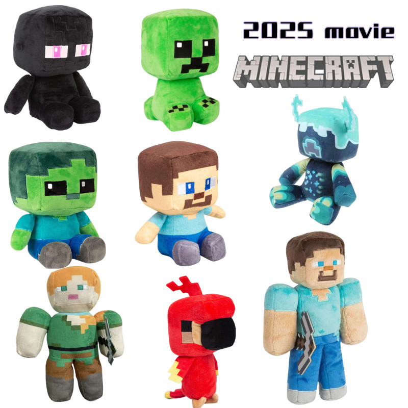 พร้อมส่ง Mc Plush Steve Creeper Enderman Zombie Alex ตุ๊กตาตุ๊กตาของเล่น2025 Minecraft ภาพยนตร์ของสะ