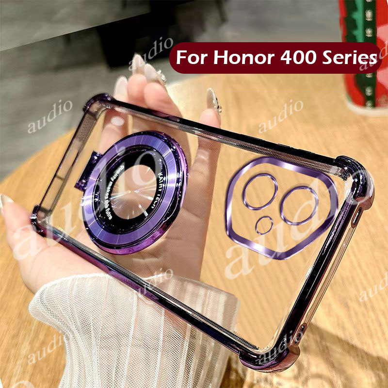 Honor 400 5Gสี่มุมชุบโปร่งใสเคสโทรศัพท์สําหรับ Honor 400 Pro HONOR400 Pro 5G 2025 กันกระแทกซิลิโคนอ่