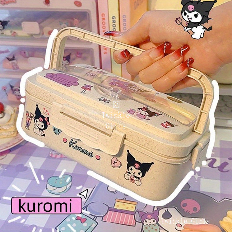 กล่องอาหารกลางวัน Kuromi Cinnamoroll สำหรับเด็กผู้หญิง My รูปที่ 3