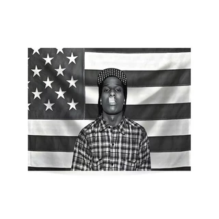 โปสเตอร์แร็ปเปอร์ฮิปฮอป A$AP Rocky สำหรับบาร์ คาเฟ่ ตกแต่งผ้าทอวินเทจ ศิลปะผนังสาวสวย
