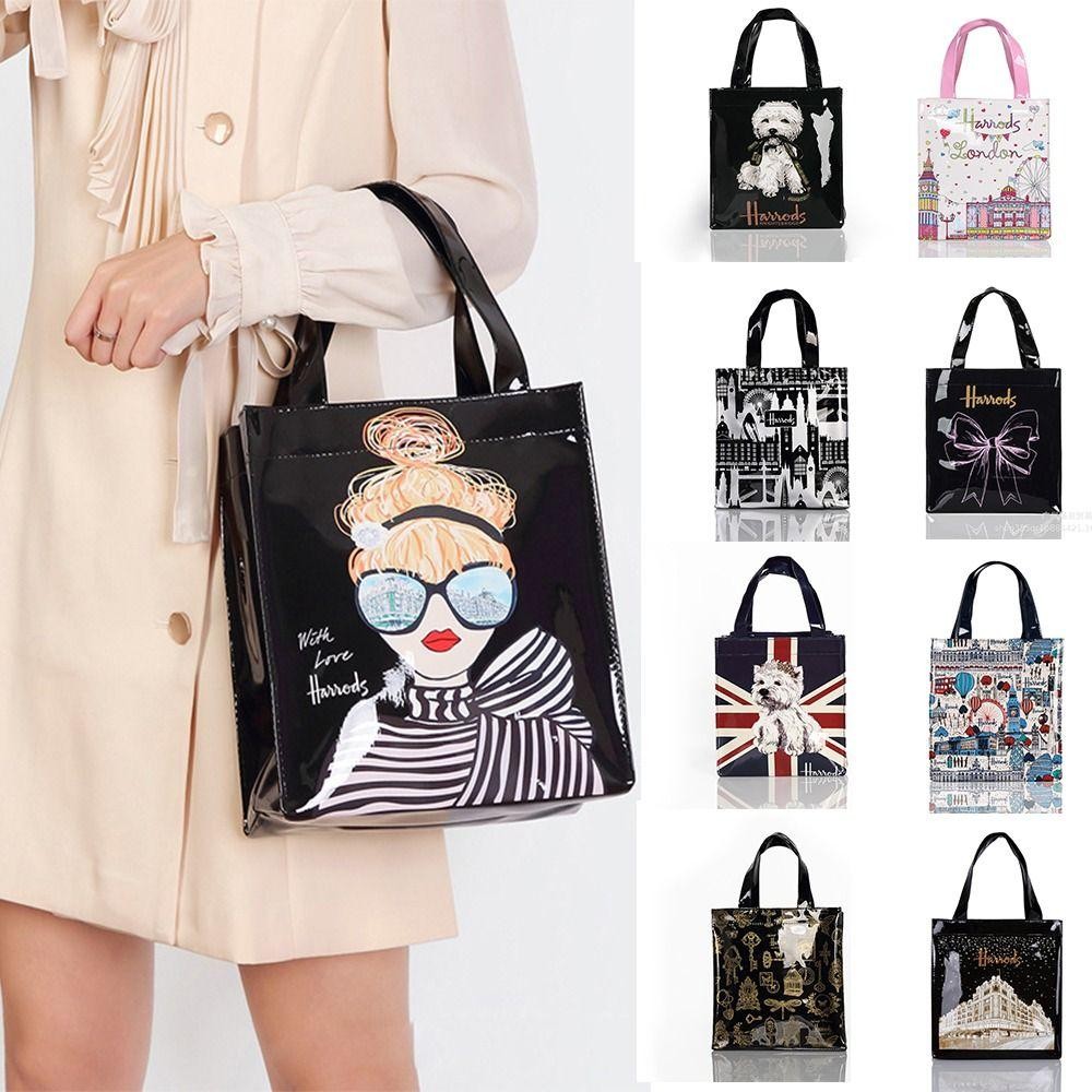 กระเป๋าช้อปปิ้ง THETEAI, PVC Reusable Womens Tote Shopper Bag, กันน้ําเป็นมิตรกับสิ่งแวดล้อมกระเป๋าถือชายหาดความจุขนาดใหญ่ - รูปที่ 7