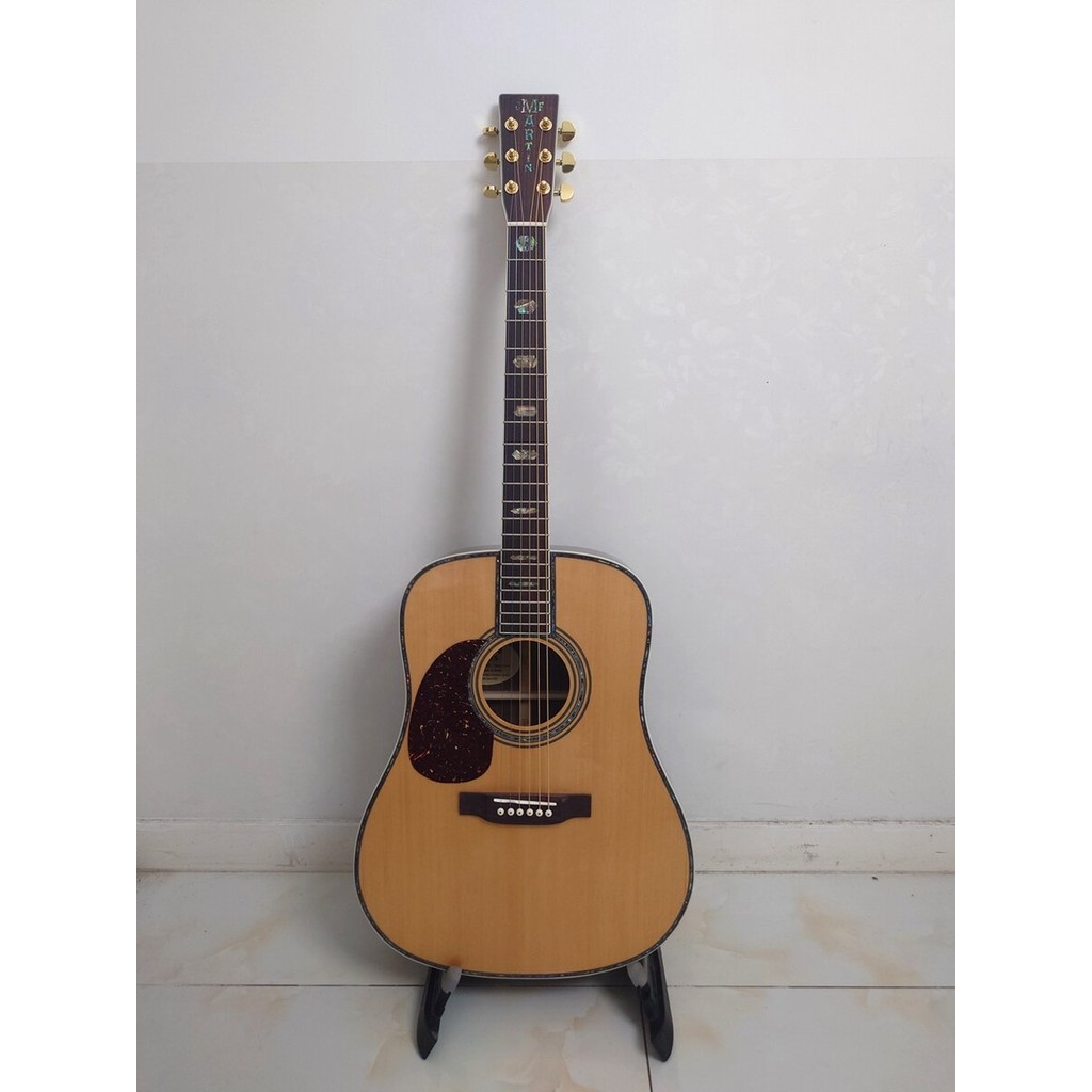 Martin D45 Natural Solid Spruce Top Acoustic Guitar Abalone Inlay Professional Guitar