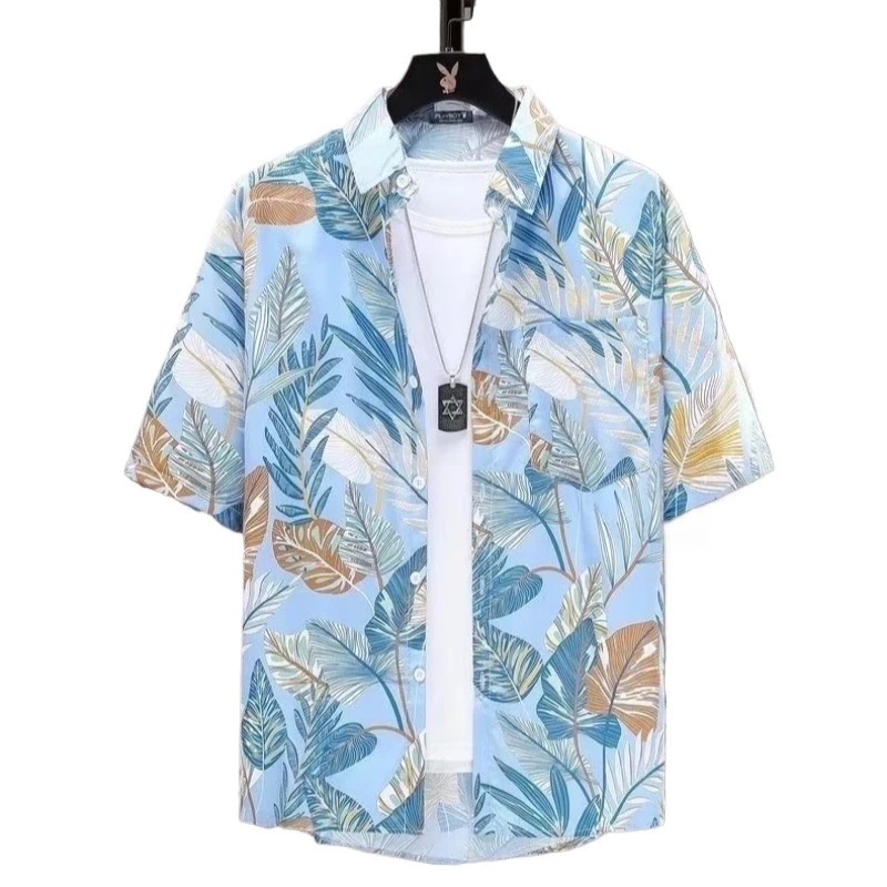 Hawaii Shirt เชิ้ตลายดอก แขนสั้น ทรงหลวม สไตล์เรโทร thumbnail 8