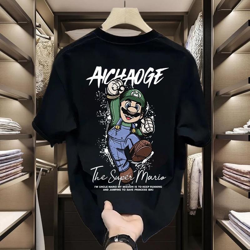 เสื้อยืดคอกลมแขนสั้นผลิตจากผ้าฝ้ายคุณภาพดีสวมใส่สบายดีไซน์แขนสั้นคอกลมสกรีนโลโก้ Fila ที่ด้านหน้า