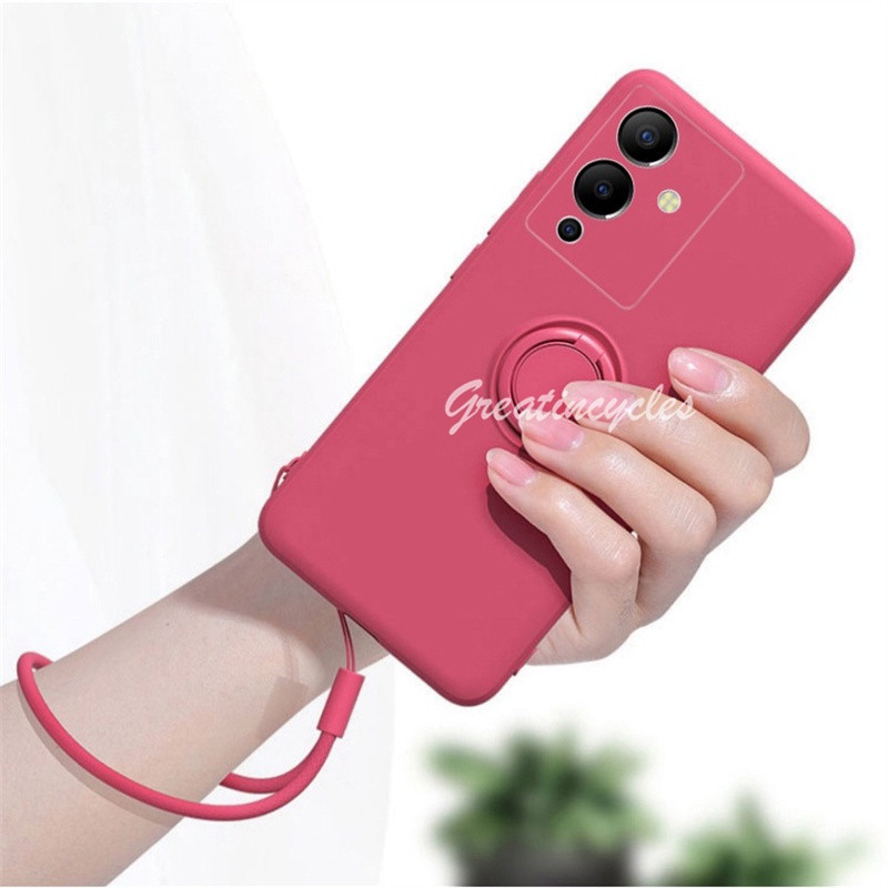 สําหรับ Tecno Camon 40 CM5/ Camon 40 Pro 4G CM6/Camon 40 Pro 5G CM7/Camon 40 Premier CM8 กรณี Soft TPU โลหะสีดําผู้ถือโทรศัพท์แม่เหล็กฝาครอบป้องกันสายรัดข้อมือซิลิโคน Lanyar