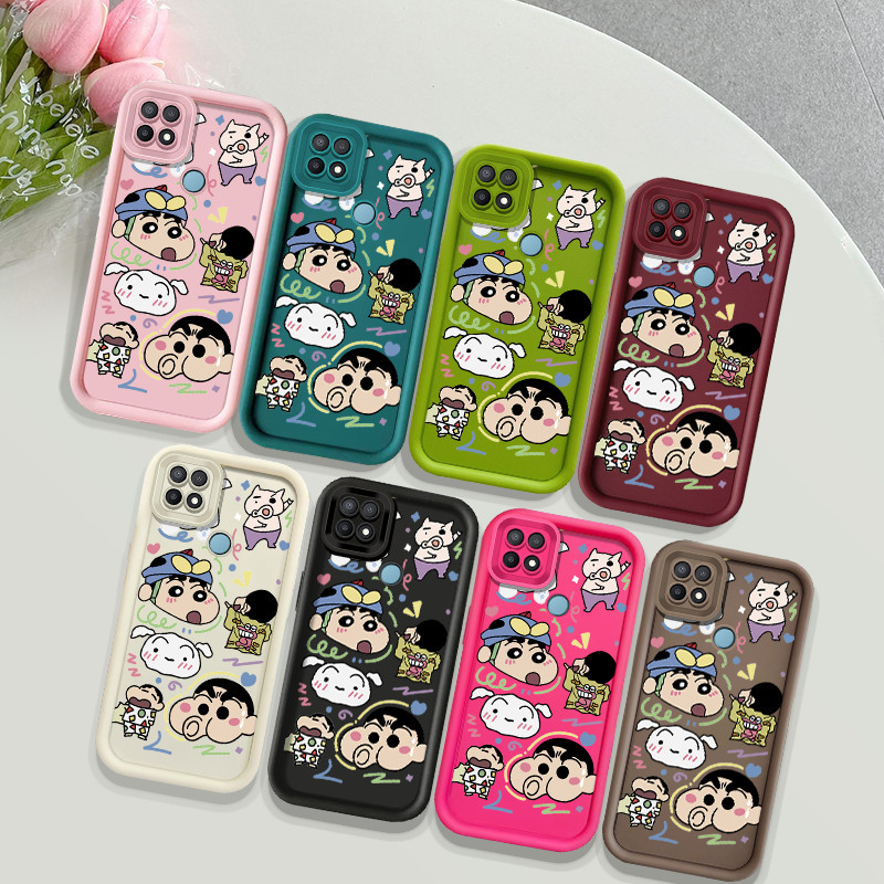 น่ารัก Shin-chan สําหรับ Samsung Galaxy A02 A02S M02 M02S A03 A03 Core A04 A05 A10 M10 A10S A11 M11 แฟชั่นเครยอนชินจังการ์ตูนกันกระแทกเคสโทรศัพท์