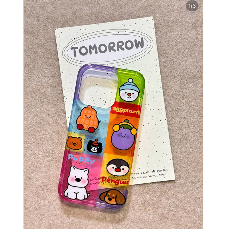 สีสัตว์เล็กเหมาะสําหรับ iPhone16 เคสโทรศัพท์ Apple 11/12/13/14plus/15promax รวมทุกอย่างกันกระแทกสกปรกทน 0EQP