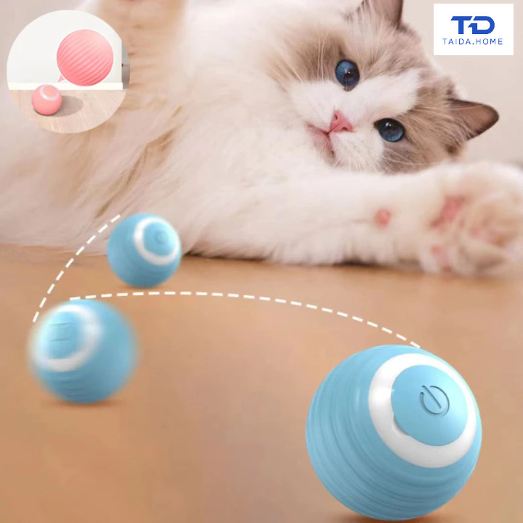 ของเล่นแมวแบบโต้ตอบด้วยไฟฟ้า ลูกบอลกลิ้ง Super Drive ลูกบอลแมวพร้อมเซ็นเซอร์ตรวจจับการเคลื่อนไหว ของเล่นแมวตลกสำหรับแมว