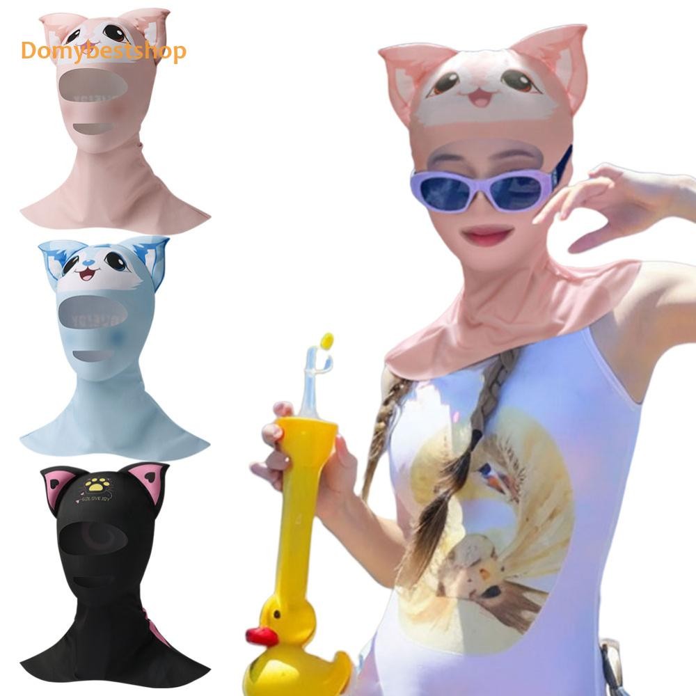 A# การ์ตูน Scuba Diving Hood Breathable ดําน้ําดูปะการังท่องหมวกหัวคอ [Domybestshop.th]