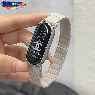 สายรัดแม่เหล็กสําหรับ Xiaomi mi Band 8 9 NFC สายรัดข้อมือกีฬาสําหรับ Miband 9Pro 8 Pro mi 7 6 5 4 3 NFC Magnetic Loop อุปกรณ์เสริมสร้อยข้อมือสําหรับผู้หญิงผู้ชาย