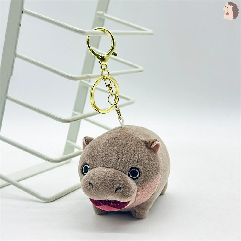 [IN] Moo Deng Plush พวงกุญแจกระเป๋าจี้ Hippo ตุ๊กตาตุ๊กตาพวงกุญแจน่ารัก Pygmy Hippopotamus หมูเด้งตุ๊กตากระเป๋า Ch TH