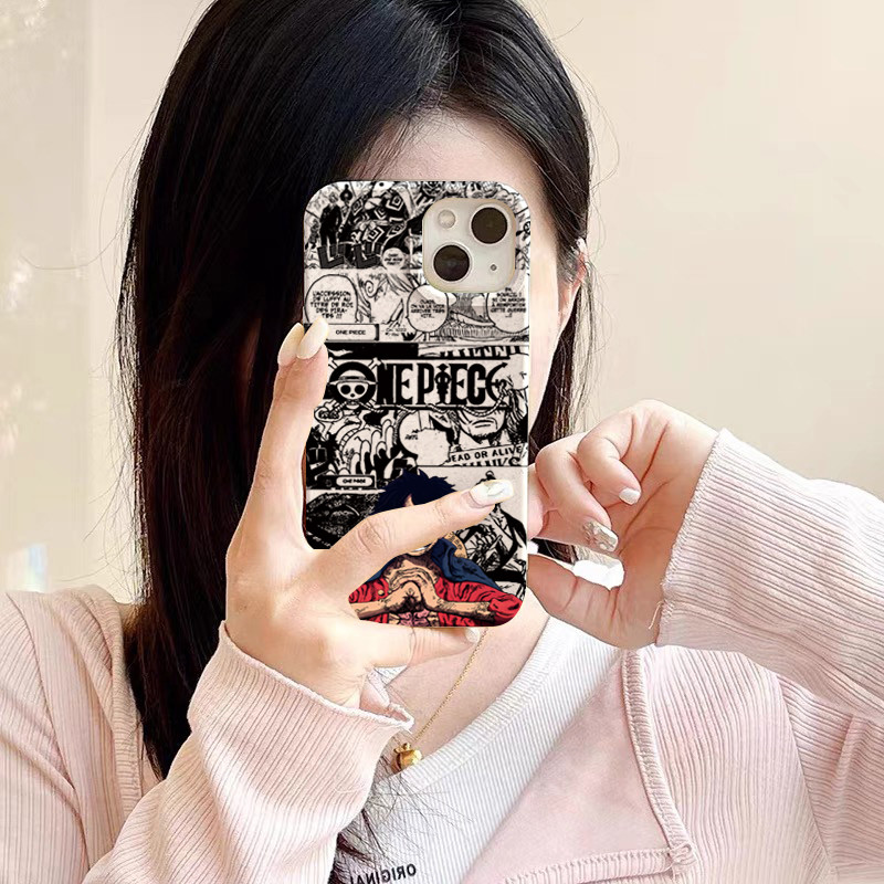 การ์ตูนชิ้นเดียวกรณีโทรศัพท์มือถือกันฝุ่น  for iPhone 8 plus XS 7 XR 13 Pro 12 14 PLUS 16 15 PRO MAX