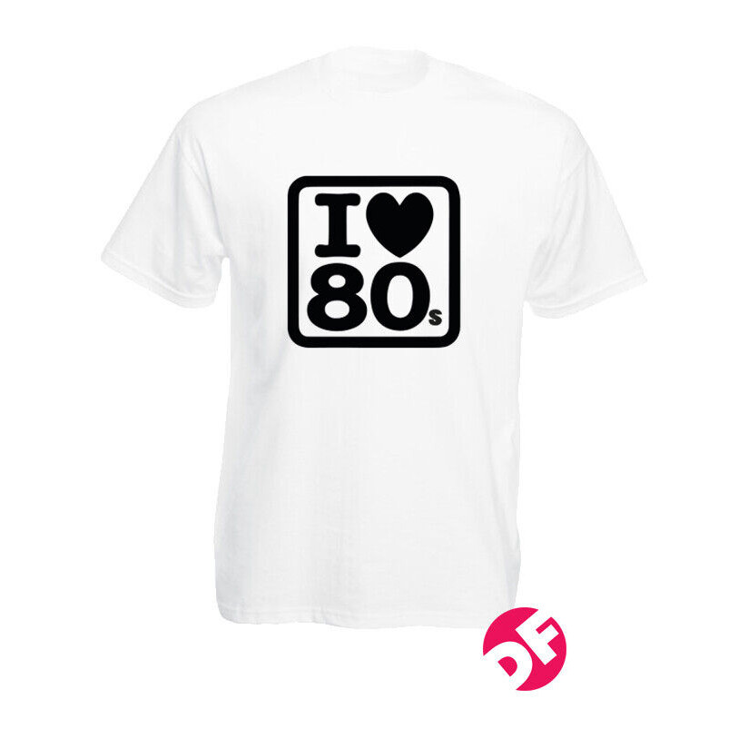 80S I Love The 80S Tshirt โลโก้ 80S Retro Fun Party Humour เสื้อยืดใหม่