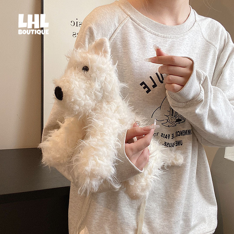 LHL BOUTIQUE West Highlands กระเป๋าลูกสุนัขน่ารักตุ๊กตากระเป๋าสะพาย