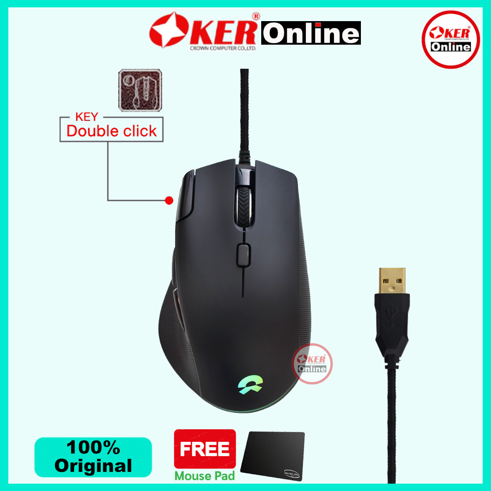 ⭕️ OKER Online M289 MOUSE RGB BACKLIT GAMING เมาส์ เล่นเกมส์ได้แม่นยำ ปุ่ม Double Click รับประกัน 1ปี