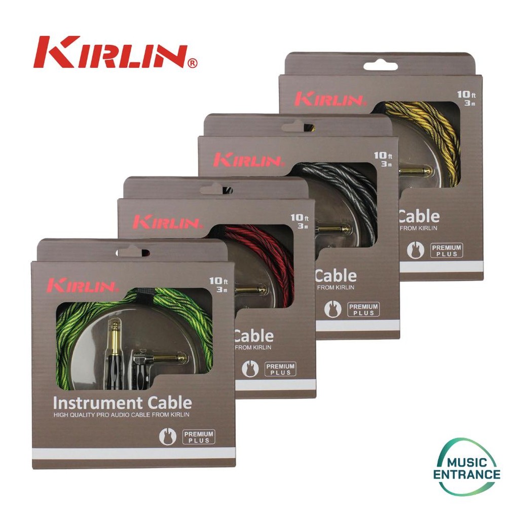 Kirlin IWB-202BFGL Premium Plus Instrument Cable สายแจ็ค 3 เมตร สายเสียบกีตาร์ KIRLIN IWB 202BFGL
