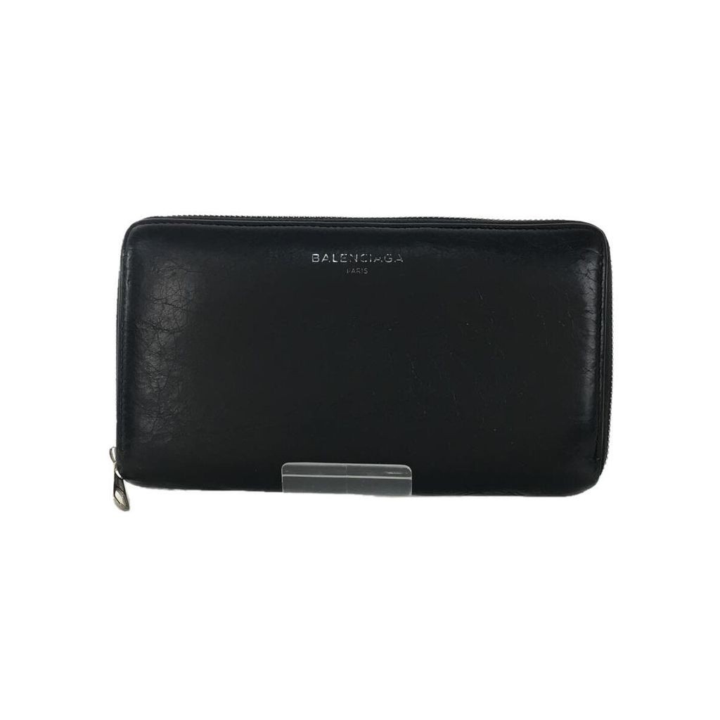 Balenciaga long wallet sheep leather BLK plain men's 519641 Direct from Japan Secondhand