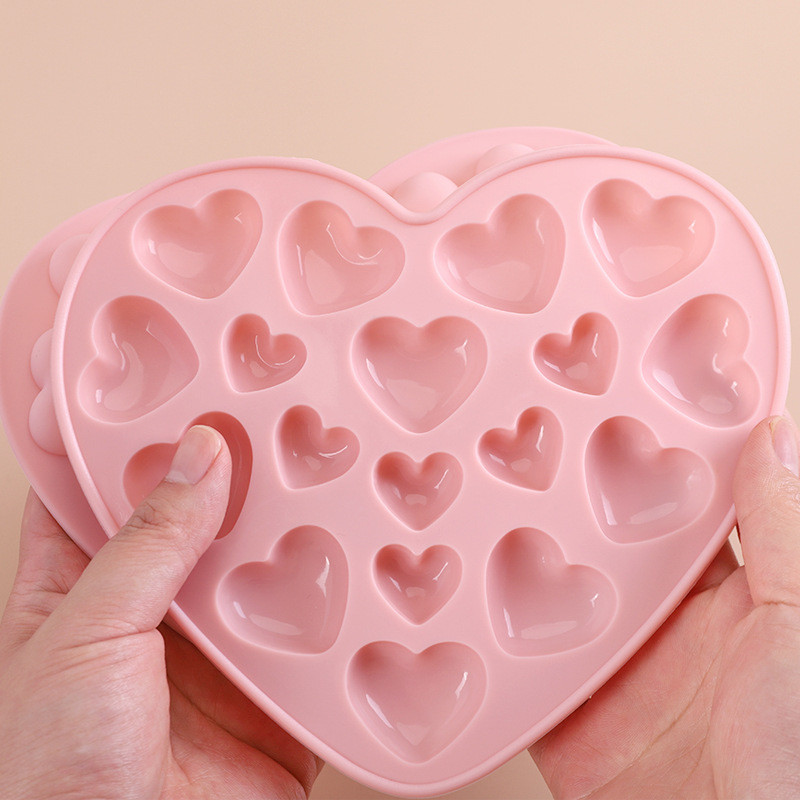 แม่พิมพ์ซิลิโคนหัวใจขนาดใหญ่และขนาดเล็กเหมาะสําหรับการทํา กัมมี่ผลไม้สําหรับเด็กและเครื่องมืออบช็อคโกแลต - รูปที่ 2