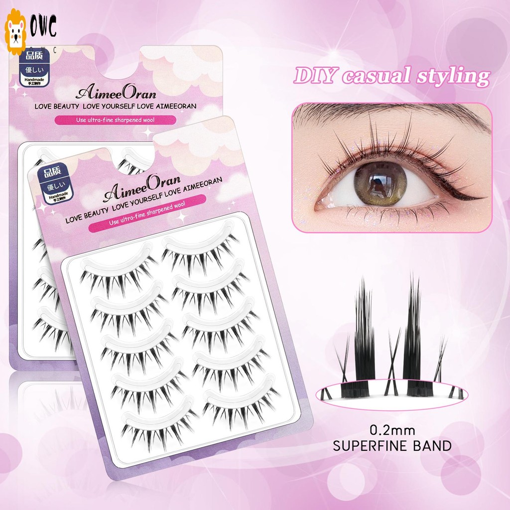 แต่งหน้า Extensions Strip Lashes Soft Sharpened เคล็ดลับยาว Wispy Lashes