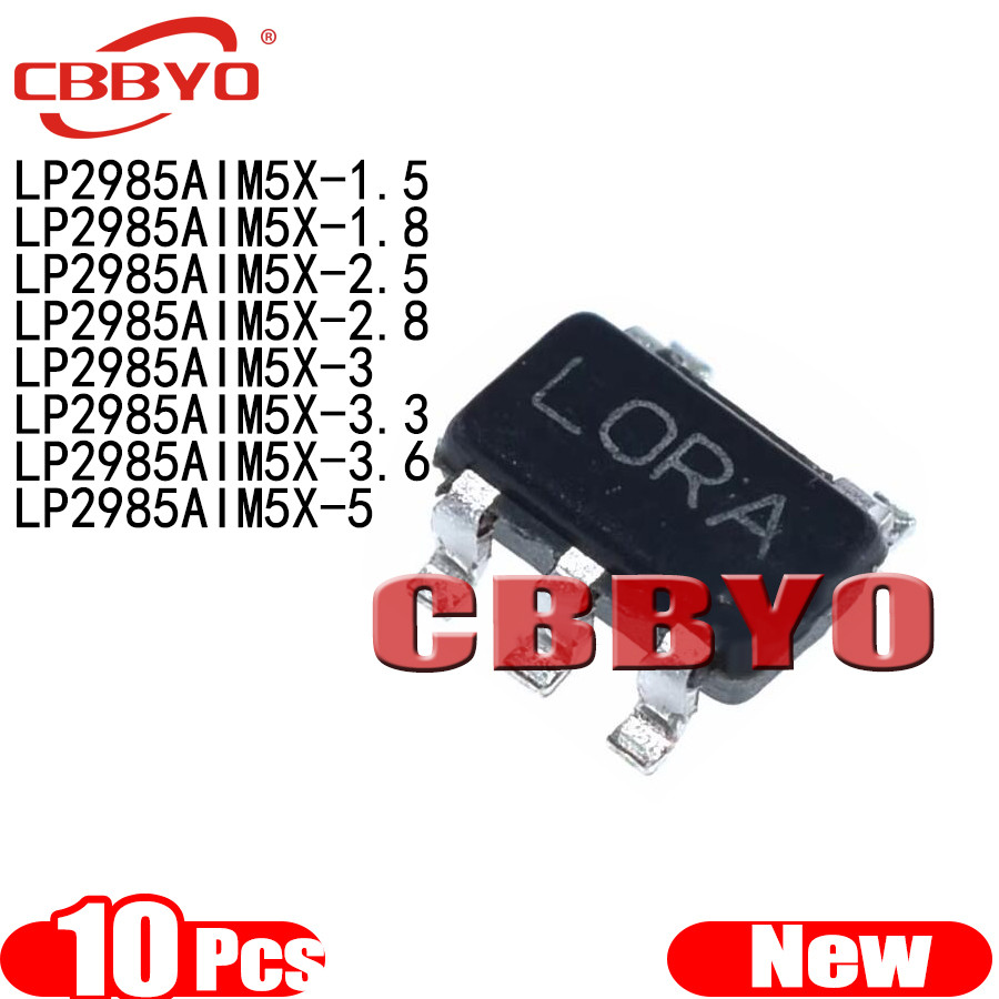10pcs LP2985AIM5X-3.3 SOT23-5 LP2985AIM5X 1.5 1.8 2.5 2.8 3.3 3.0 3.6 5.0 3V 5V LP2985 ยี่ห้อใหม่