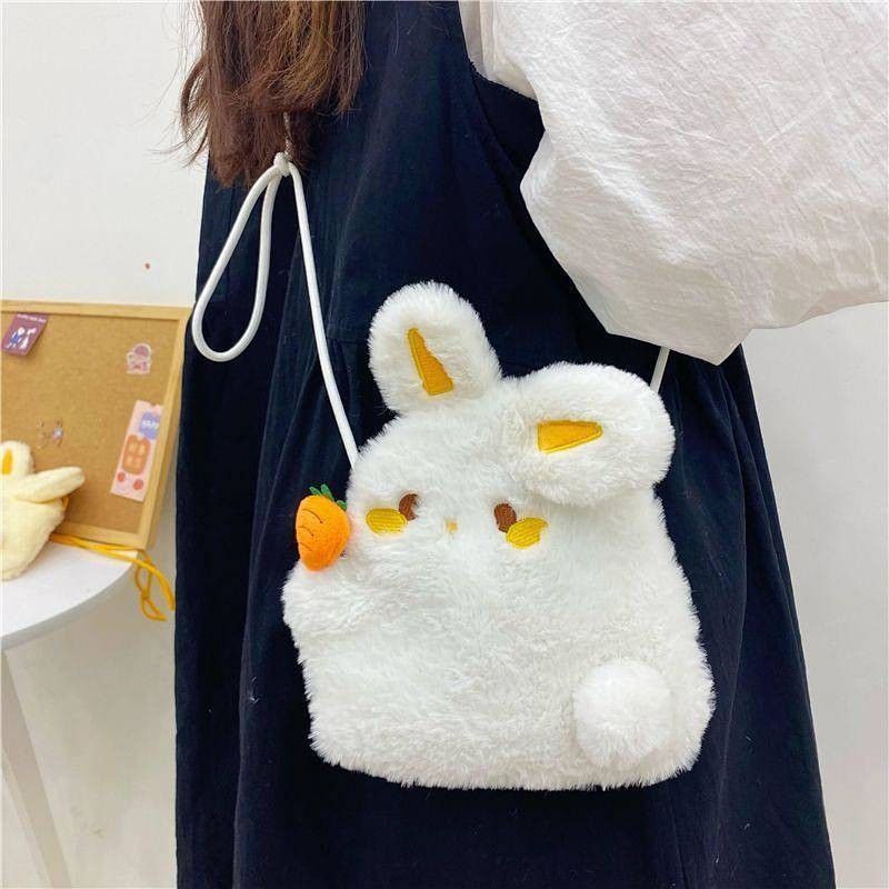 2024 New Rabbit Bag Japanese Girls' Plush Crossbody Bag Cartoon Super Cute Mobile Coin Purse xg4I