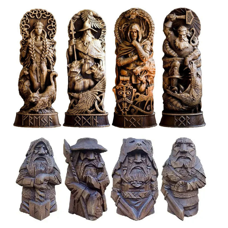 Tyr Statue Resin Art Odin Norse God Statue Odin Thor Tyr Ulfhednar Norse Pagan Resin Viking Statue N
