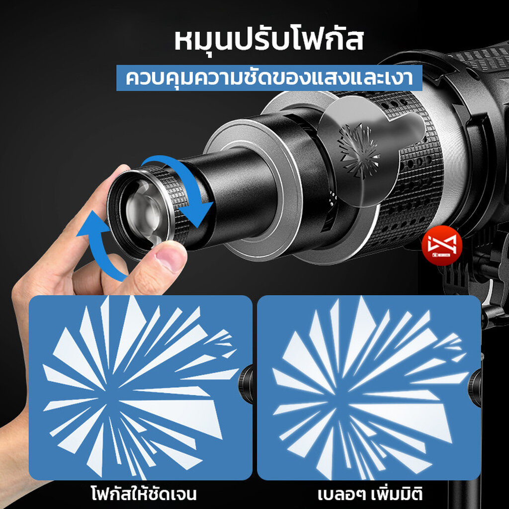 Optical Snoot Projection Lens ทำแสงเงาได้ 35แบบ เจลสี 5สี โฟกัสได้ Bowen Mount อุปกรณ์เสริมไฟสตูดิโอ