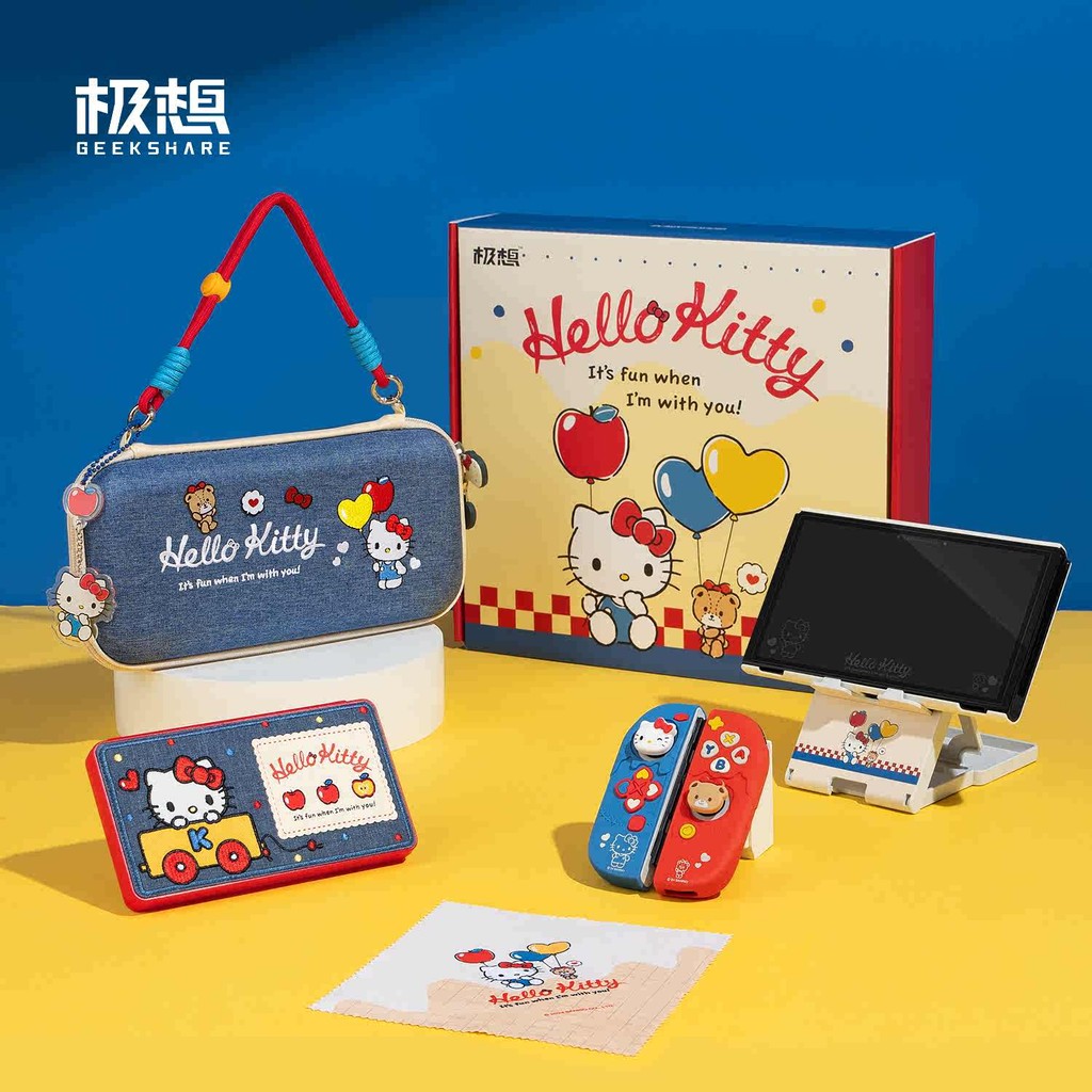 Geekshare HelloKitty Gift Box Set Protective Case & Carrying Case for Nintendo Switch 2 and Switch OLED