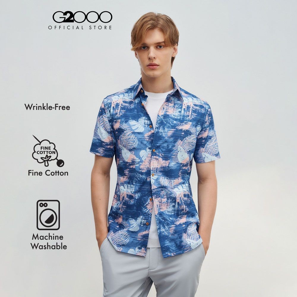 G2000 เสื้อเชิ้ตแขนสั้นลำลองสำหรับผู้ชาย ทรง Smart Fit รุ่น 4613083276 BLUE