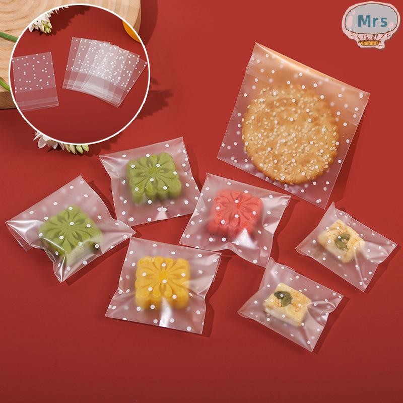 [MR] 100 ชิ้น DIY คุกกี้อบโปร่งใส Cellophane ลูกอมคุกกี้ถุงของขวัญถุงคริสต์มาส Frosted ถุงขนมวันเกิด